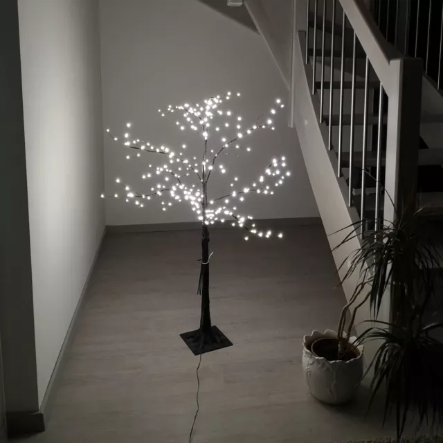 Lichterbaum schwarz 300 LED warmweiss mit Fuss Trauerweide 120 cm Weihnachtsbaum