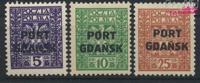Briefmarken Polnische Post Danzig 1929 Mi 20-22 mit Falz (9975629