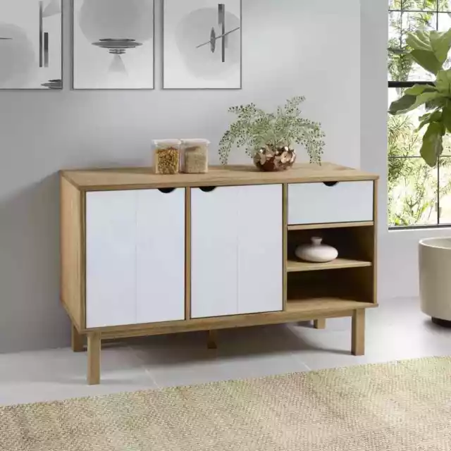 Cabinet Storage Sideboard Cupboard with Doors OTTA Solid Wood Pine vidaXL