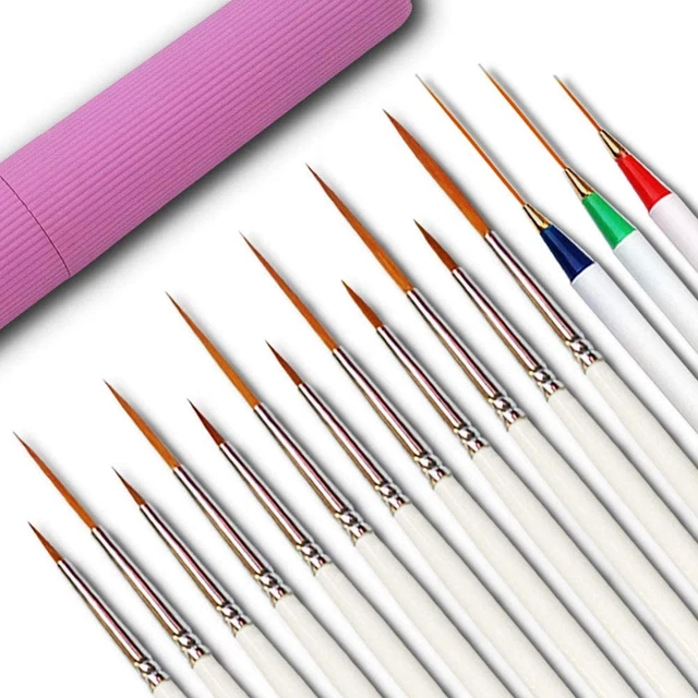 15 Pz Set Di Pennelli Pittura per Dipingere Dettagli Fini Pennello per Pittori