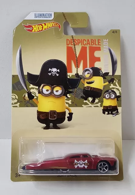 Hot Wheels Character Car Diecast Despicable Me Minion Slikt Back *Sealed* Mattel