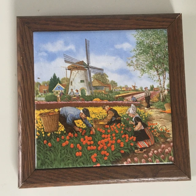 Vintage Ceramic Tile Hand Painted Ter Steege Bv Made in Holland 3-7-93 MASJID010