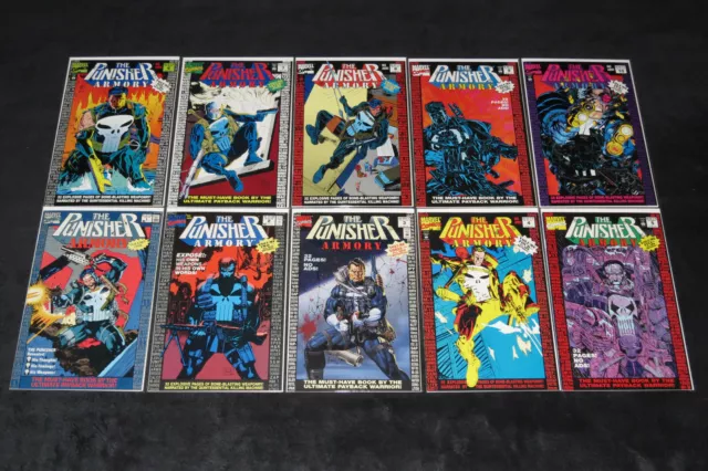 Punisher Armory 10 9 8 7 6 5 4 3 2 1 Marvel Jim Lee Low Print Htf 1990 Lot