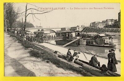 CPA 94-maisons Alfort (val de marne) the parisian landing boats