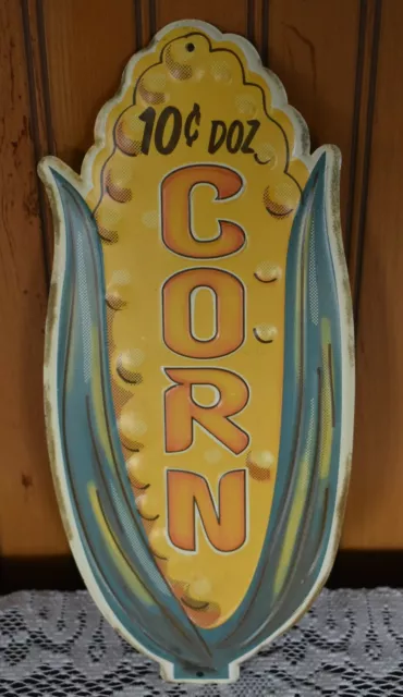 NEW! 10 cent Corn Retro Vtg Metal Tin Embossed Sign Home Wall Decor Farm - Barn