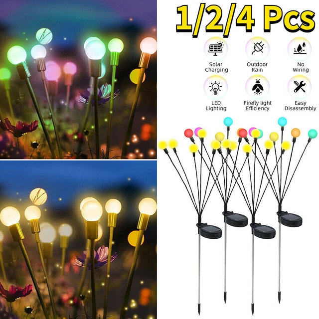 1/2/4X Solar Lights Garden Light Outdoor Waterproof Path Landscape LED Lawn Lamp