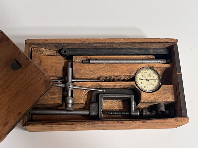 Starrett Dial Indicator Set~.001~No. 196~Vintage~Box~Machinist Metalworking~USA