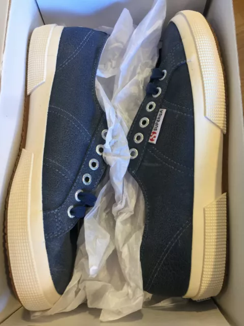 Superga Women's 2750 Cotu Classic Blue Waxed Suede, Size 8.5, EU 39.5, NEW, RARE 3