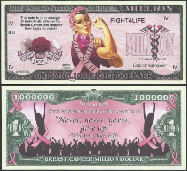 Lutte 4 Vie - Cancer Survivor Million Dollar Nouveauté Monnaie