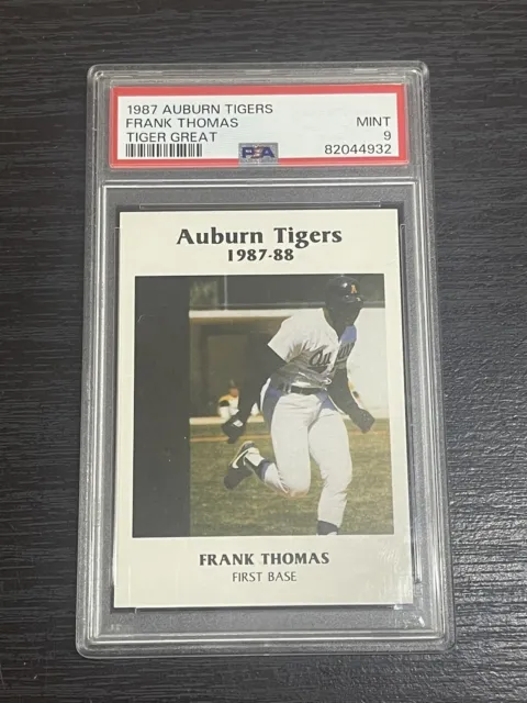 1987 McDag Auburn Tigers Tiger Great Frank Thomas Baseball Card Graded PSA 9