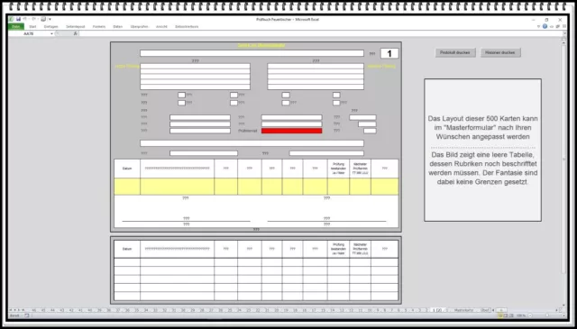 Livre de contrôle documentation extincteur entretien essai DGUV 205 DIN 14406-4 Excel 3