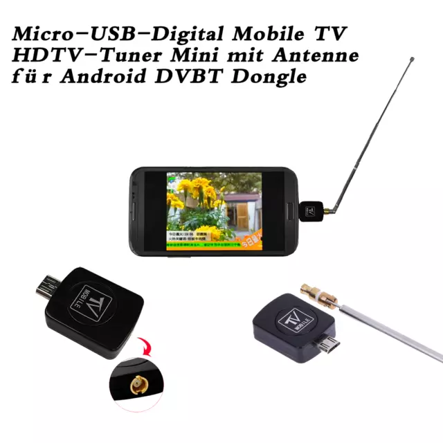 Micro-USB Digital Mobile TV HDTV Sintonizador Mini Portátil DVB-T TV Satélite Recepciones