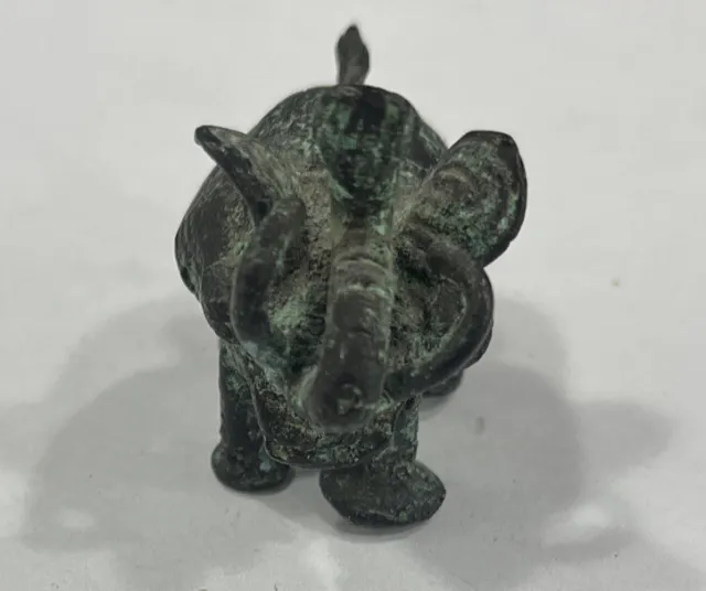 Vintage Dragon Elephant Asia Antique Opium Weight Patina Bronze China 3.3 OZ 4