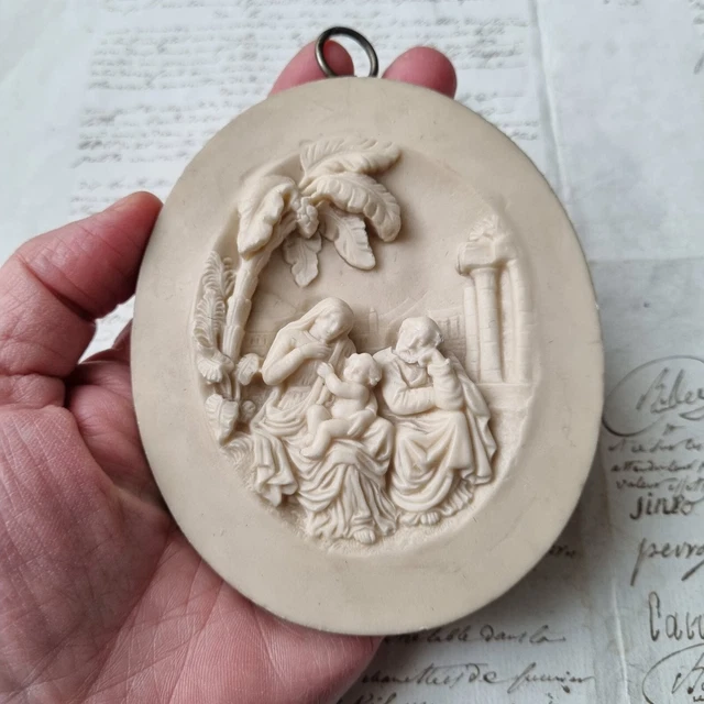19th Holy Family in Auvergne Stone Limestone Victorian Religious 19thC