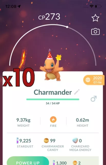 Pokemon TRADE - 10x Charmander Party Hat Trades !! Good Chance of Lucky !!