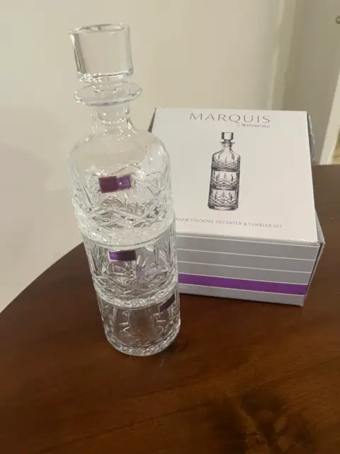 NEW Marquis by Waterford Markham Stacking Decanter & Tumbler Set