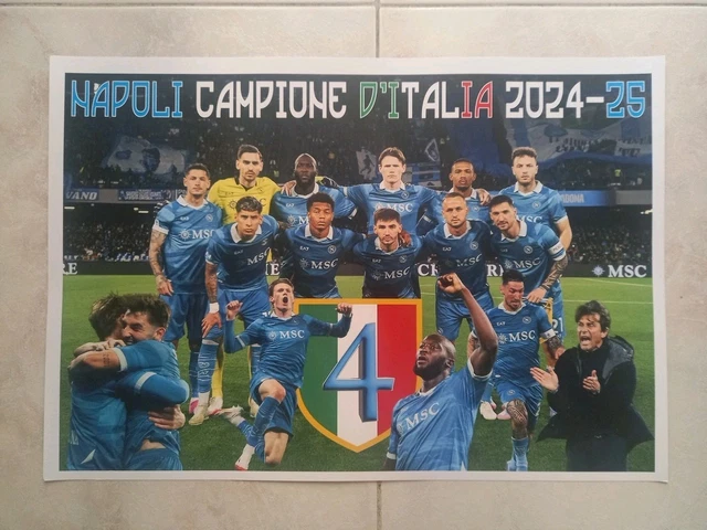 Bandiera Napoli Campione D'Italia 2025 - 4 Scudetto - Delso Print - Foto 14
