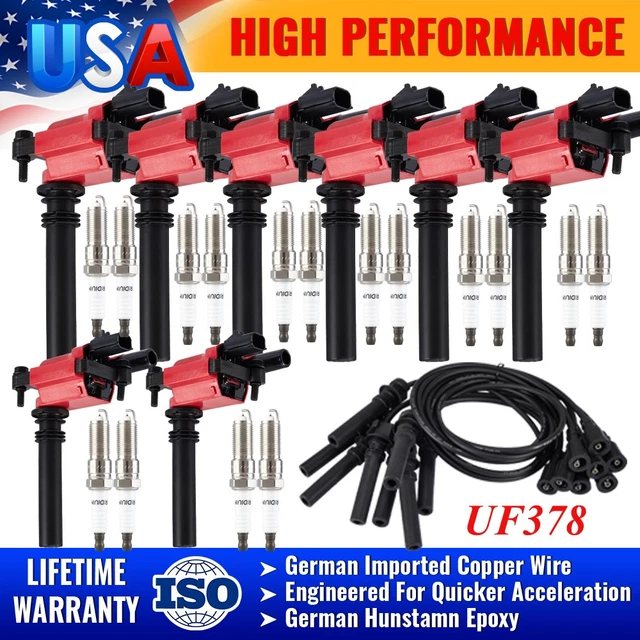 8X Ignition Coil & Iridium Spark Plugs & Wires FOR Chevy GMC 5.3 - Foto 12