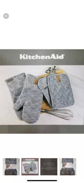 KitchenAid Beacon Two-Tone Non-Slip Pot Holder Set, Aqua Sky, 7x10, 2  Piece