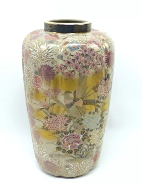 Japanische Satsuma Mille Fleur Vase Blüten Paradiesvogel