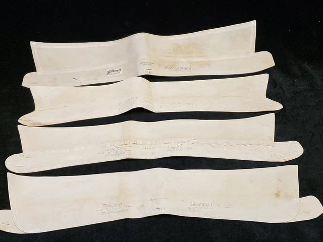 4 Vintage Mens Shirt Collar c1900 Victorian Edwardian Antique Detachable 16 1/2"