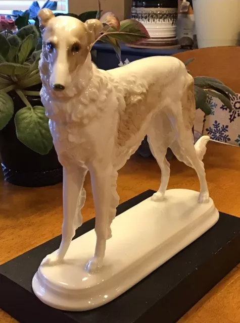 Hutschenreuther Selb Bayern Kunstabteilung Borzoi Figurine Porcelain Germany 2