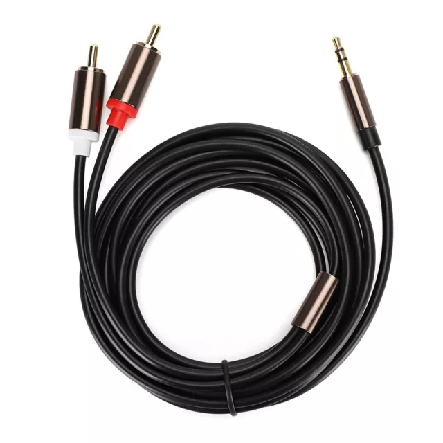 (3 Meters)2-in-1 Cable Phone Accessory 3.5mm Male To 2RCA Audio Line Speaker