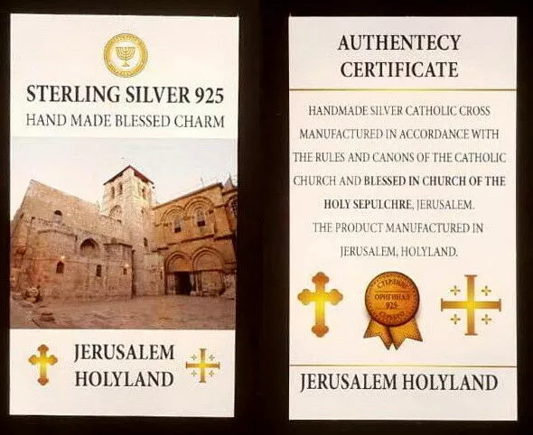 Jerusalem Kreuz Pilger Anhanger Gelbgold 14kt massiv # a192 2
