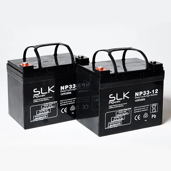 (2 x 12v) 33AH MOBILITY SCOOTER AGM/GEL BATTERIES SAME SIZE AS 32AH 34AH 36AH