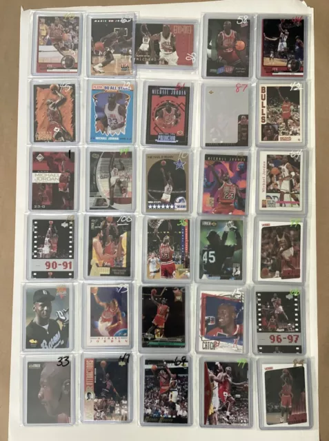 30 Cards ALL MICHAEL JORDAN NBA Huge 1990’s Card Lot 1 - Chicago Bulls Nice Mix!