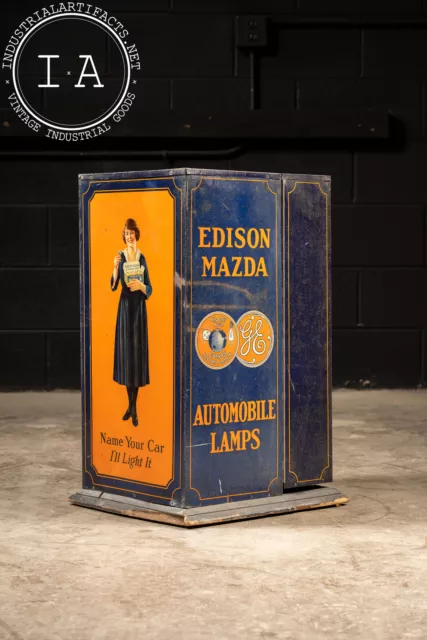 c. 1910s Tin Litho Automobile Lamp Mercantile Display