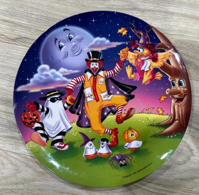 Vintage McDonalds Halloween Themed Plate 1997 Ronald Hamburglar