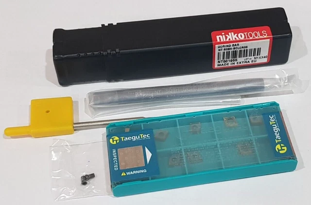 1pc NT-S08H-SCLCR06 Boring Bar NIKKOTOOLS + 10pcs CCMT 060204 FG TT5080 TAEGUTEC