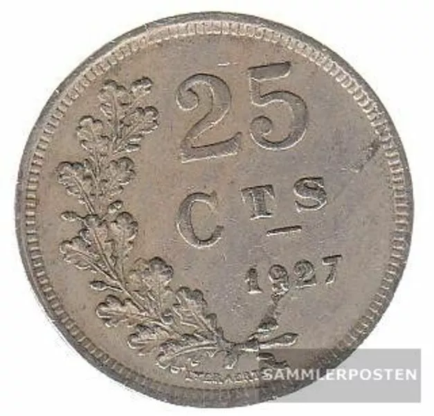 Luxemburg KM-Nr. : 37 1927 sehr schön Kupfer-Nickel 1927 25 Centimes Wappen