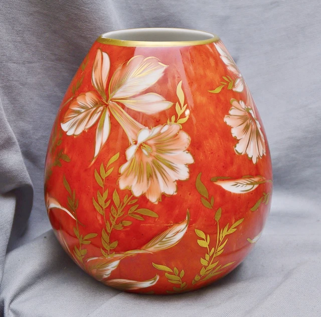 VASE CATALINA ORCHID, Hutschenreuther, Manufaktur Worms, Handmalerei