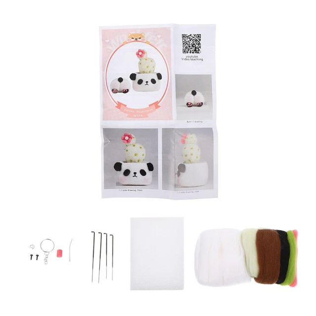 1 juego de fieltro de lana animal bonsái muñeca hágalo usted mismo fieltro muñeca decoración fabricación materiales