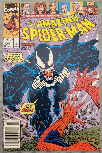 Amazing Spider-Man #332 1990 Key issue 1st Venom with long tongue & drool *CCC*