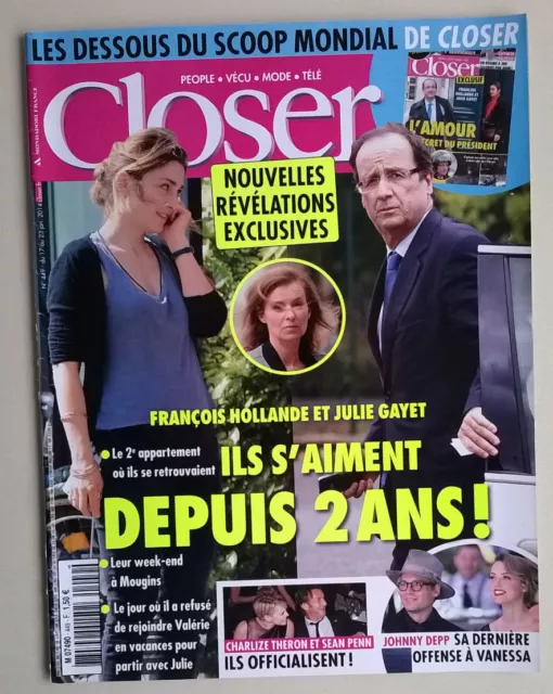 CLOSER N°449 (17 janvier 2014) - Hollande-Gayet / Ch.Theron-S.Penn/ Johnny Depp