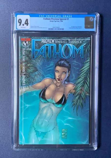 Fathom Preview Special #1 CGC 9.4 1st Appearance Fathom 1998 Michael Turner