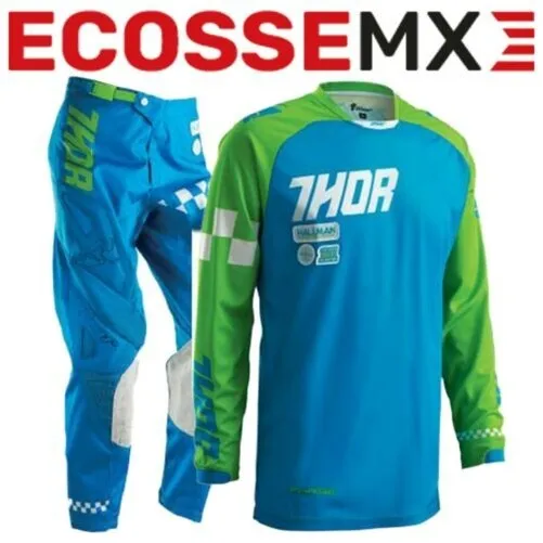 Neu Thor PHASE Ramble Rennen Motocross Set Blau/Grün - Größe 81.3cm Grösse M Top