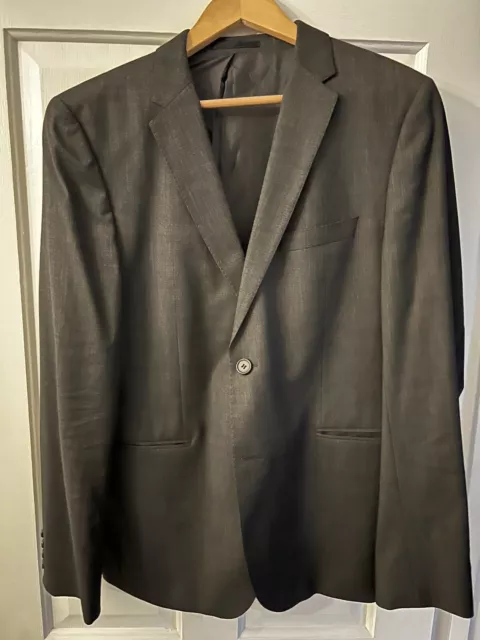 HUGO BOSS Mens 2 Button Blazer Jacket EU 52 XL Brown