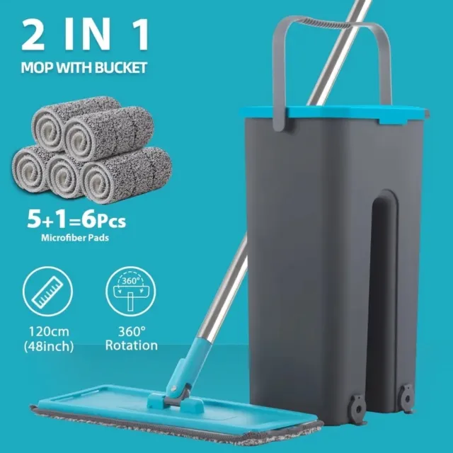 Balai avec seau et recharge FLAT MOP