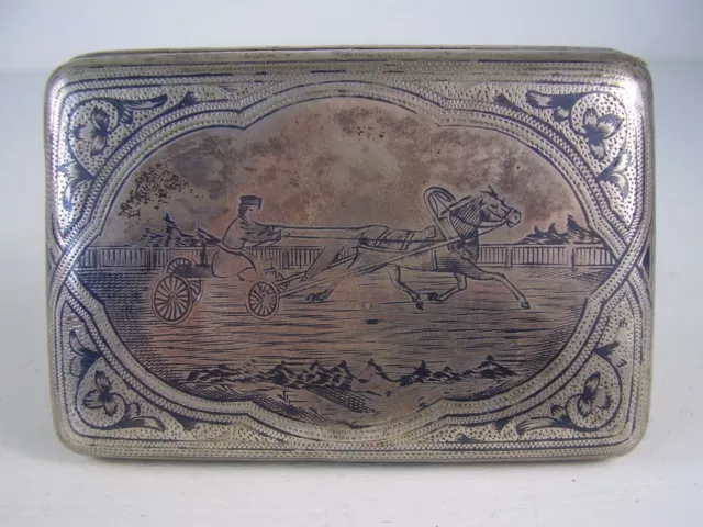 Antikes schönes Zigaretten Etui Dose Tula Silber 84 Russland um 1898