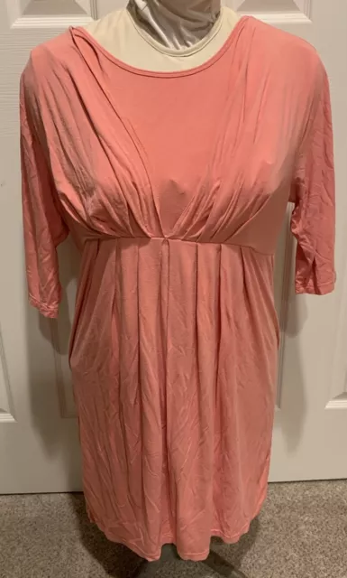 Latched Mama Pink Cotton Sun Dress Size Large - For Nursing/breastfeeding Moms