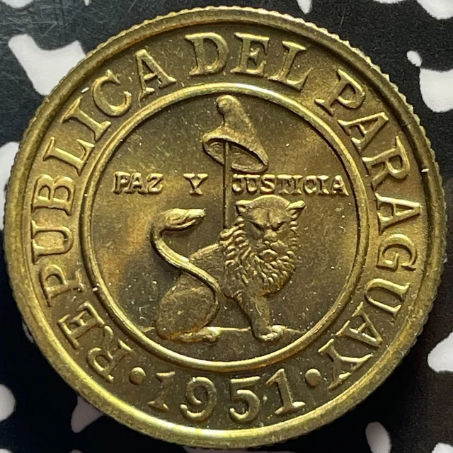 1951 Paraguay 50 Centimos Lot#M8281 High Grade! Beautiful!
