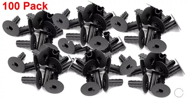 100 pcs Pack Black Single Feed Thru Wall Bushing for Coax Coaxial Cable RG6 RG59