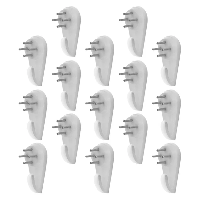 25 ganchos de imagen blancos de plástico para uñas sin rastro
