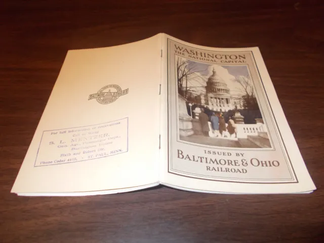 1930 Baltimore & Ohio Railroad Guide to Washington, DC /46-page Book/Nice!
