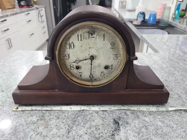 ANTIQUE 1920s ANSONIA Tambour Mantle Clock b24 Movement Parts/Repair Runs.