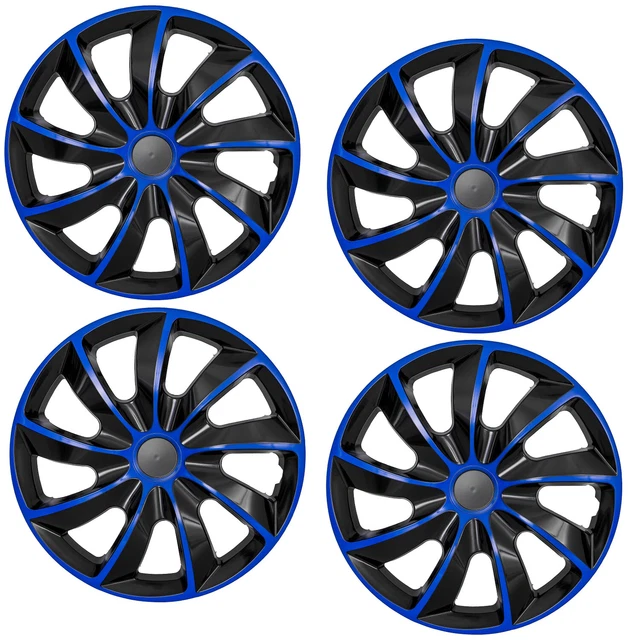 15" Hubcaps Wheel Covers Trims 15 inch Set of 4 Blue ABS Durable Plastic Trim UK